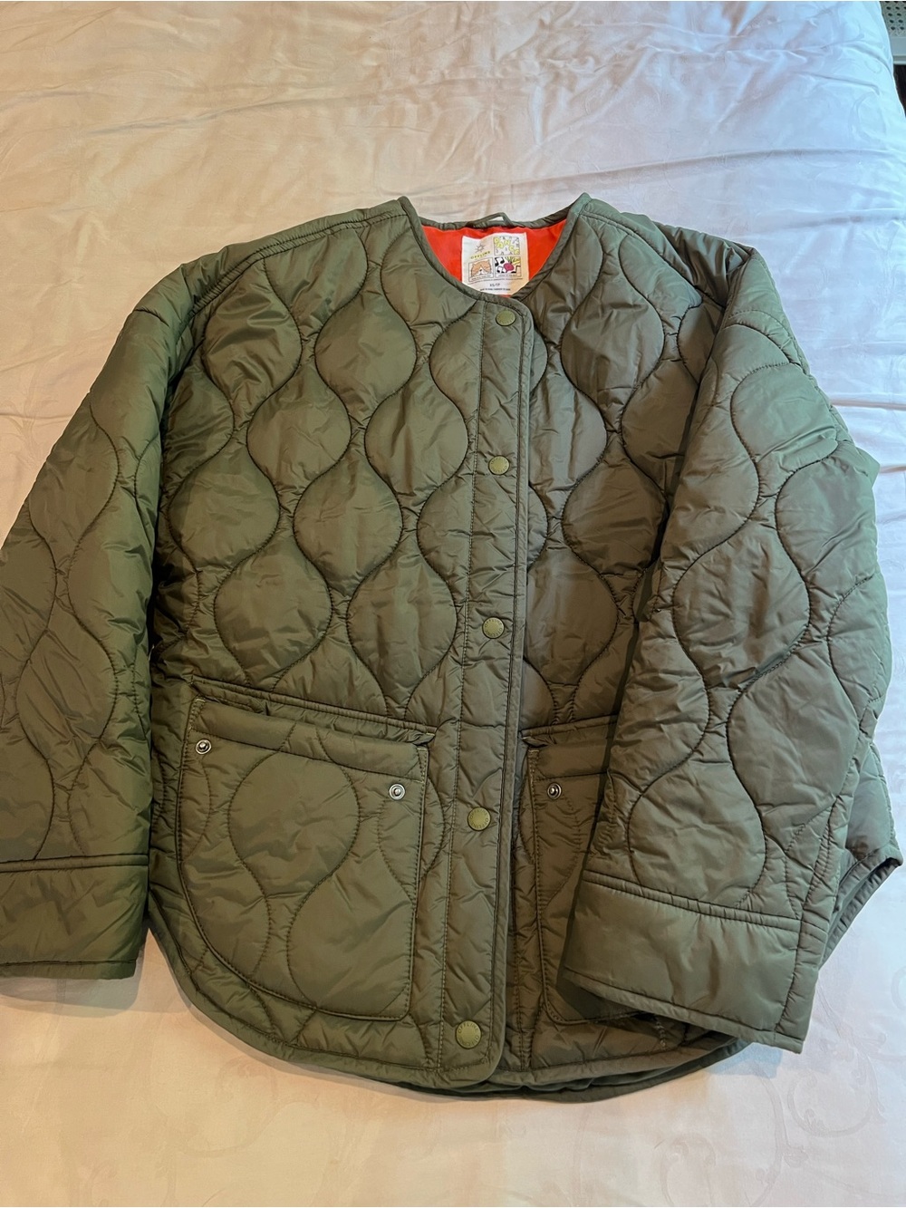aerie Olive Green Quilted Lightweight Puffer Jacket